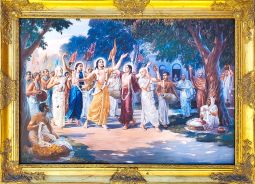 Framed Canvas Lord Caitanya Harinam Sankirtana